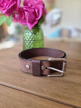 Vans Brown Leather Belt with Silver Buckle